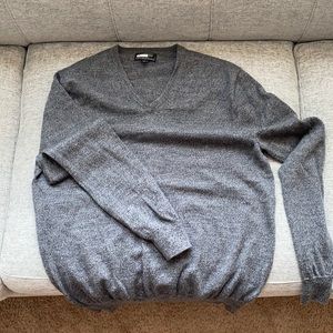 Large Express Dark Gray Marino Wool Sweater